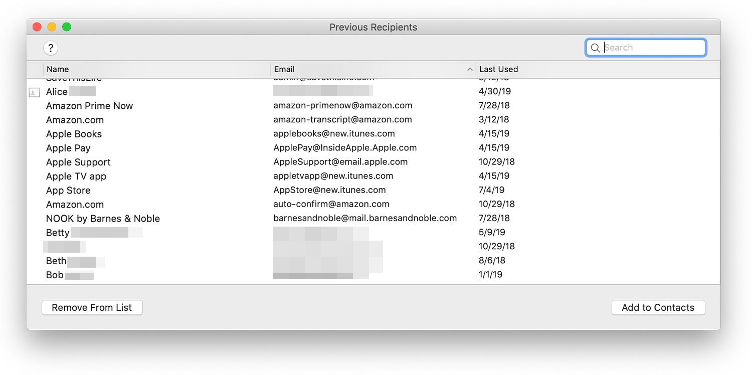 remove wrong email address from mail for mac autocomplete